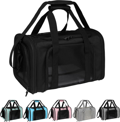 Dog Cat Carrier Pet Carriers for Small Medium Large Cats Dogs Carrier Soft Sided Small Puppy Dog Carrier Portable Foldable Airline Approved Dog Cat Travel Carrier Black Medium