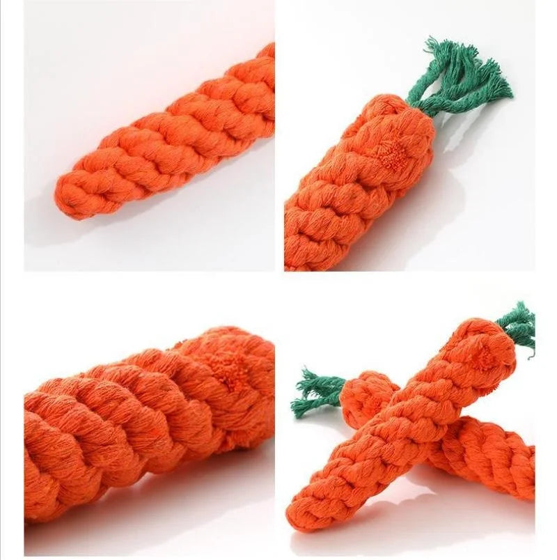 1Pc Pet Knot Toy for Dog and Cat Carrot Shape Dog Chew Toys Cotton Rope Toys for Indoor Dogs Cat Toys Dog Accessories