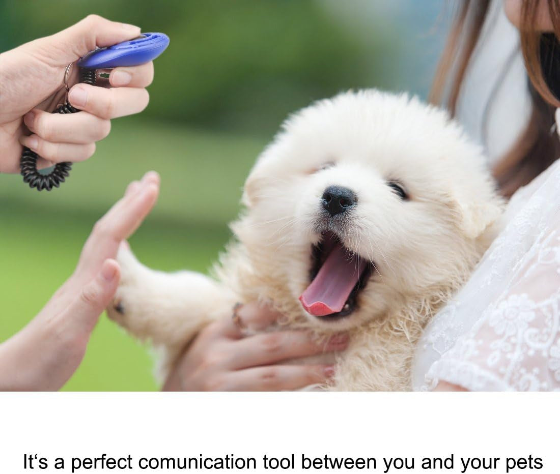 Dog Clicker, [4 PCS, Multi-Color] Dog Training Clicker with Wrist Strap for Dog Cat Horse Clickers for Dog Training Lightweight Durable Puppy Clicker Training Kit, for Pet Lovers
