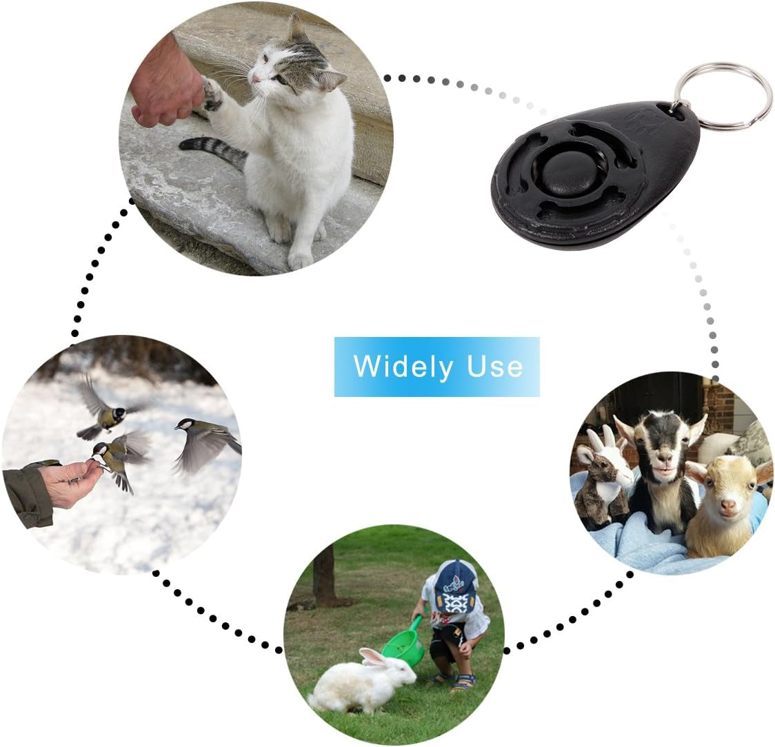 Dog Clicker, [4 PCS, Multi-Color] Dog Training Clicker with Wrist Strap for Dog Cat Horse Clickers for Dog Training Lightweight Durable Puppy Clicker Training Kit, for Pet Lovers